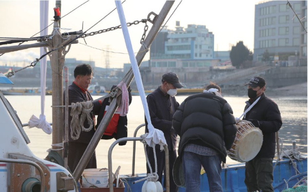 한진풍어당제 뱃고사 모습