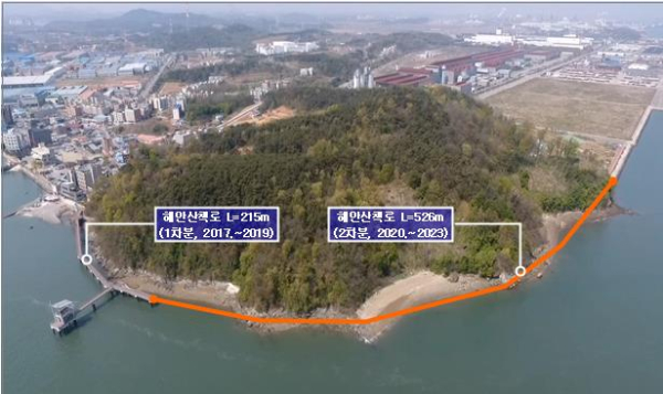 한진지구 친수연안 정비사업 마무리 모습