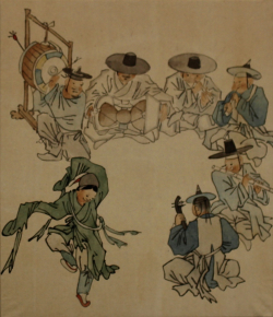 단원 김홍도의 ‘단원풍속도첩’ 중 ‘춤추는 아이’ 모사 작품