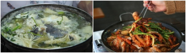 (좌)도다리 찌개, (우) 주꾸미볶음