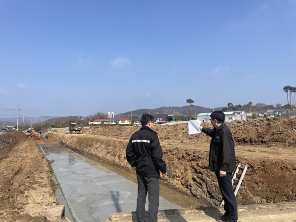 3월 지역개발사업 일환으로 예천동 구거정비공사가 진행 중이다