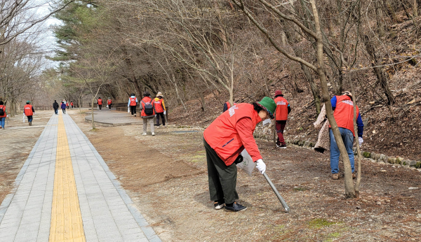 대전충남지부,계룡산 수통골지구 환경정화 봉사활동 실시 모습