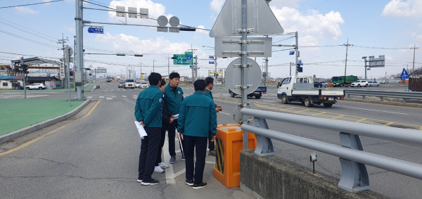 지하차도 진입 차단시설 설치 대상지 합동점검 모습