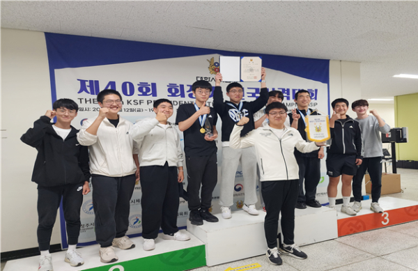 대전대신고 사격부(공기권총), 제40회 회장기 전국사격대회 ‘2관왕’ 기념 사진