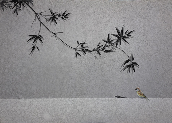 정황래, 세한일기(歲寒日記)-1, 65x91cm,  화선지에수묵담채, 2021.