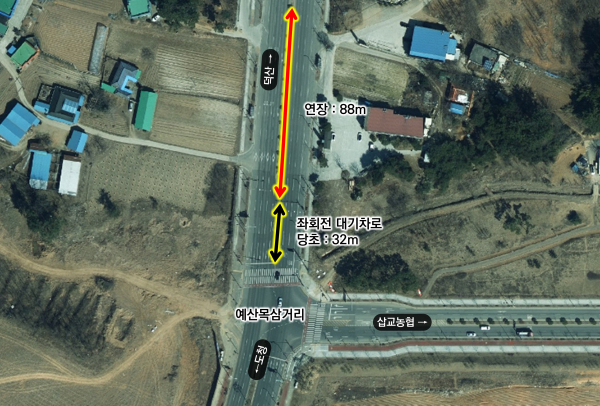 예산목삼거리 위치도