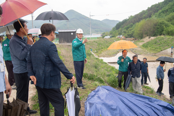 최원철 공주시장, 재해복구사업장 현장점검 진행 모습