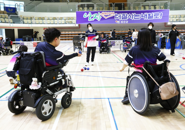 지난 3월 30일 태안종합실내체육관에서 진행된 ‘제6회 충청남도지사배 전국보치아선수권대회’ 모습.