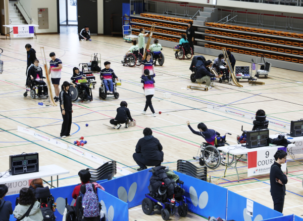 지난 3월 30일 태안종합실내체육관에서 진행된 ‘제6회 충청남도지사배 전국보치아선수권대회’ 모습.