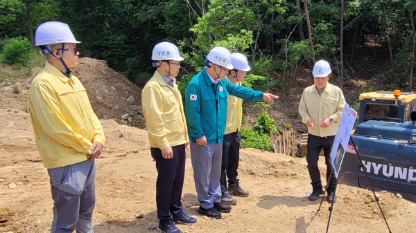 28일 추진된 서산시 음암면 도당리 산사태 일원 사방사업지 현장점검