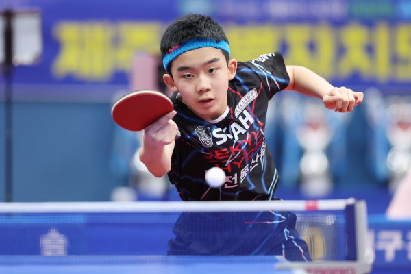 대전동산중 이승수 선수, 탁구경기 모습