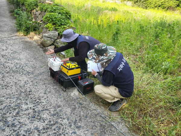 지하수 부존성 조사 현장사진 (물리탐사)