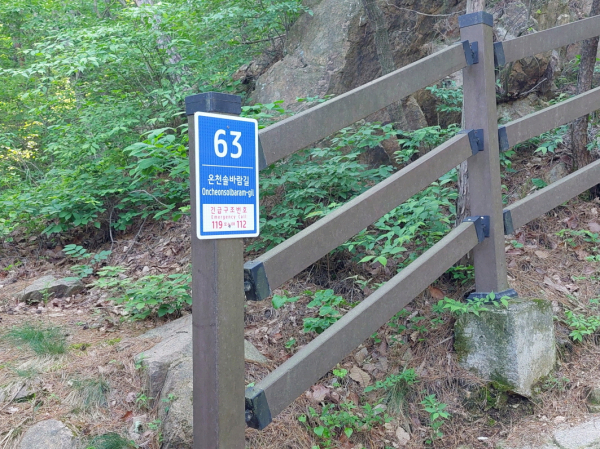 온천솔바람길 기초번호판