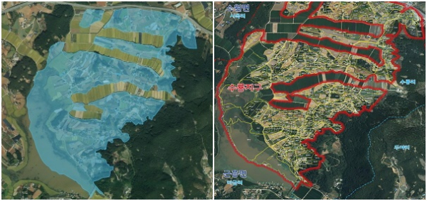 수룡지구 항공사진 측량현황도.
