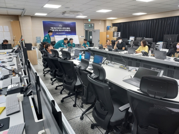 ‘아산시 재난안전대책본부 비상2단계' 진행 모습