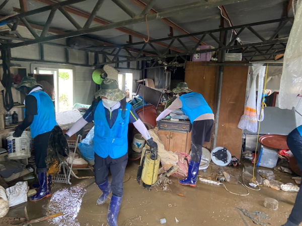 대전 중구 침산동, 정생동에서 수해 피해복구 활동 진행 모습