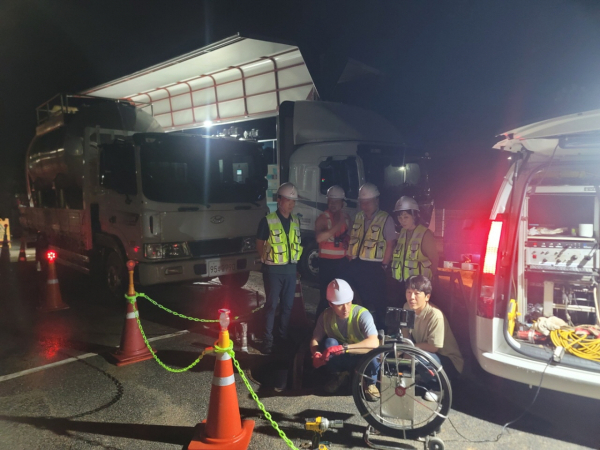 세척 전 관로상태 CCTV 투입 후 확인