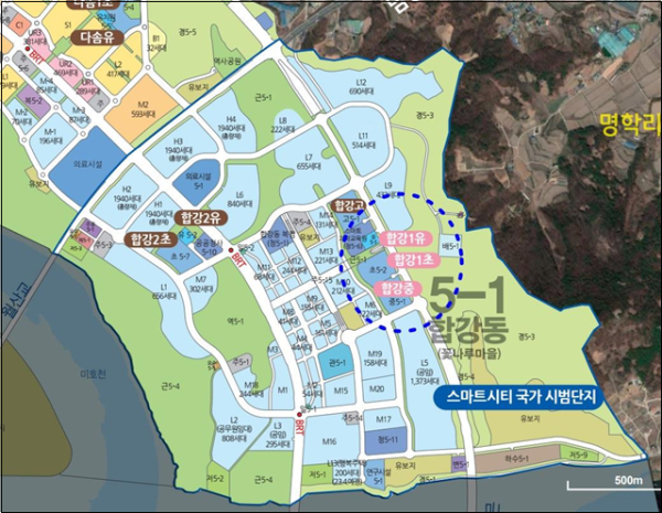 가칭 합강1초, 합강중 설립 위치