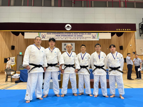 세종장애인체육회 유도선수단 (왼쪽부터) 김주니, 양정무, 황현, 정숙화, 박한서, 이현아 선수