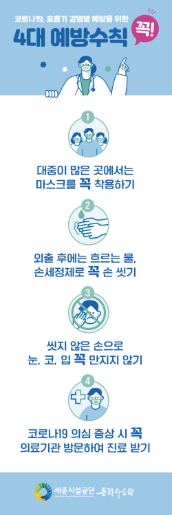 코로나19, 호흡기 감염병 예방을 위한 4대 예방수칙