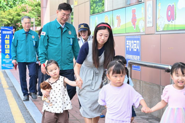 을지연습 연계 민방공 대피 훈련 진행 모습