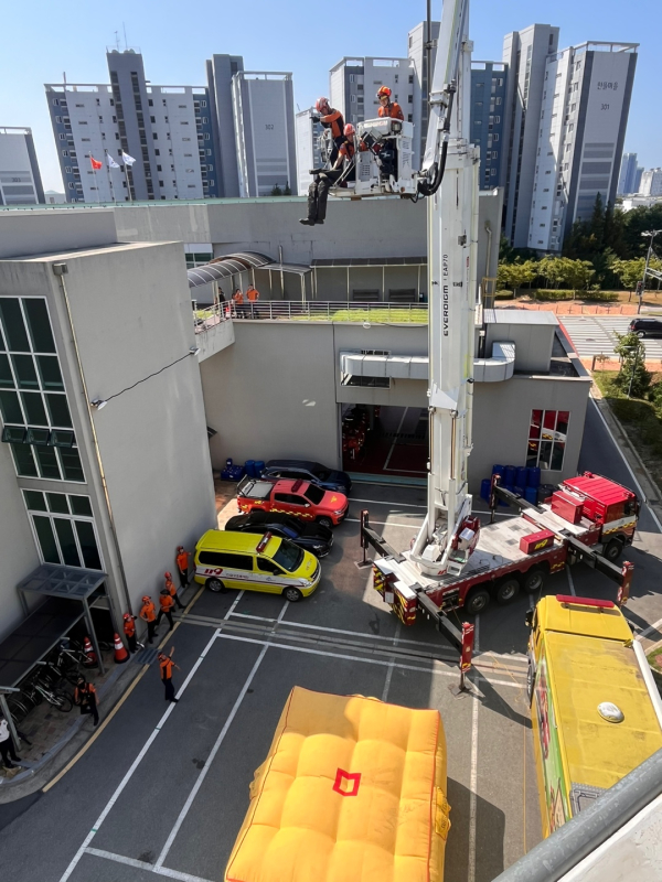 세종소방서 공기안전매트 성능시험