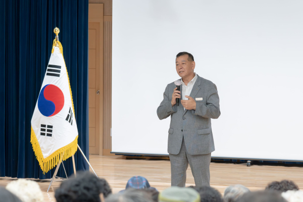 지난 12일, 공주노인복지센터와 함께 노인돌봄 공백 해소 프로젝트 사업 발대식 진행 모습