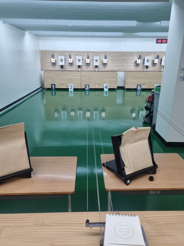 대전도마중학교 사격장 수선 작업 완료 모습