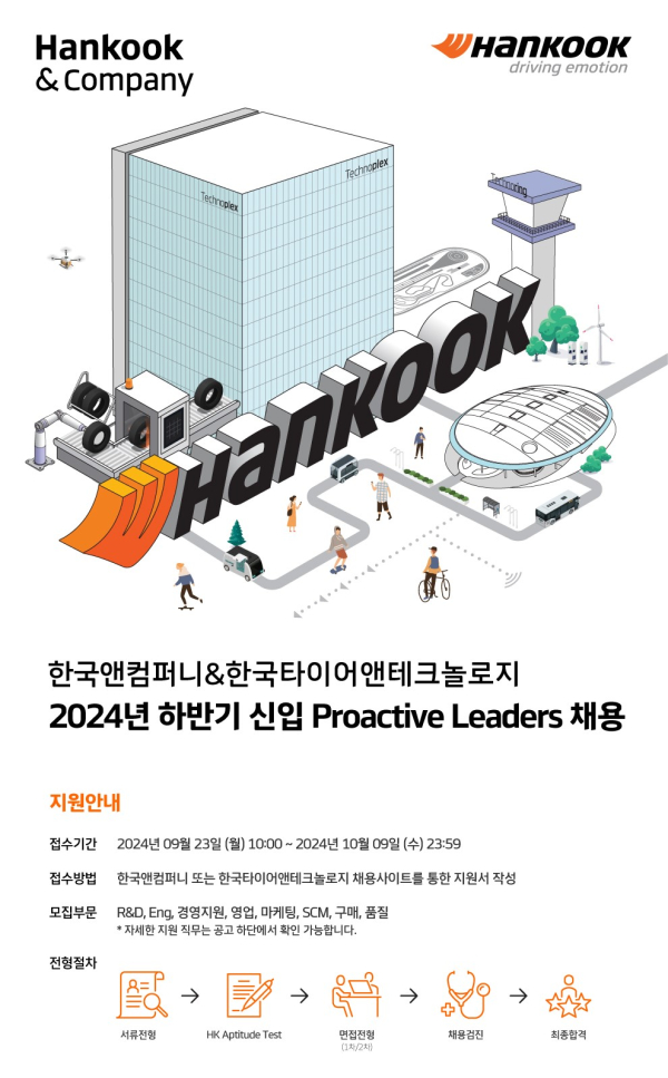 한국앤컴퍼니그룹, 2024 하반기 신입사원 공개 채용 안내문