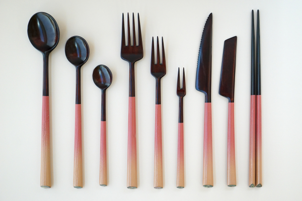 옷칠 나무 카트러리 영