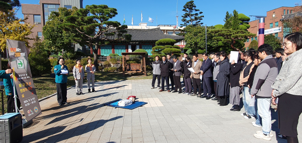 지난 6일 화재대비 민방위 훈련 실시 모습