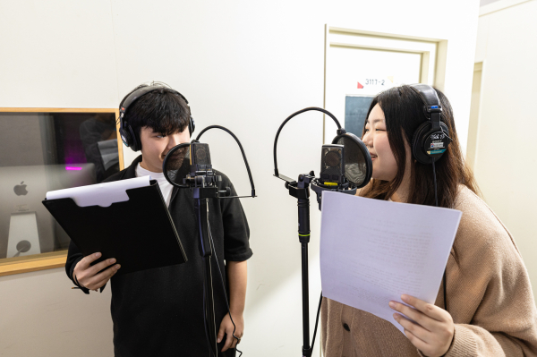 한국영상대 미디어보이스학과 녹음 봉사활동 진행 모습