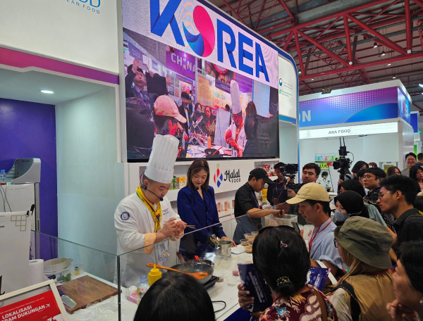 자카르타 국제식품박람회 한국관 쿠킹쇼 현장