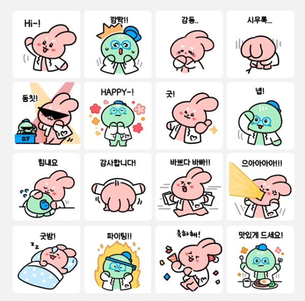 “뿌기와 또기” 카카오톡 브랜드 이모티콘 16종