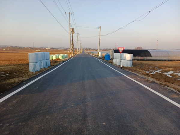 삽교읍 창정-가리간 농어촌도로 공사 완료 모습