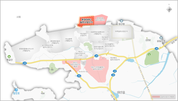 올해 9월 승인된 현대대죽2 일반산업단지 위치도