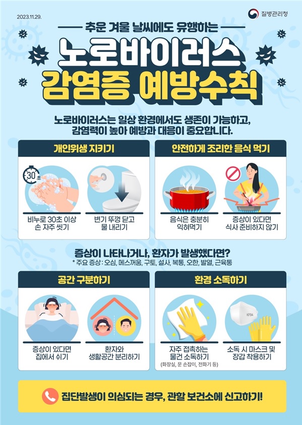 노로바이러스 감염증 예방수칙 안내문
