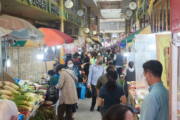 온양온천시장 전경