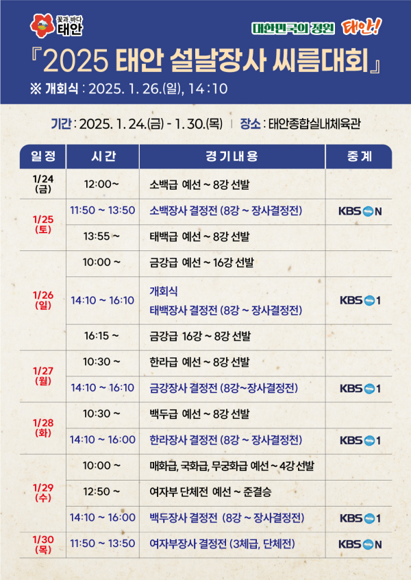 설날장사 씨름대회 (경기일정)