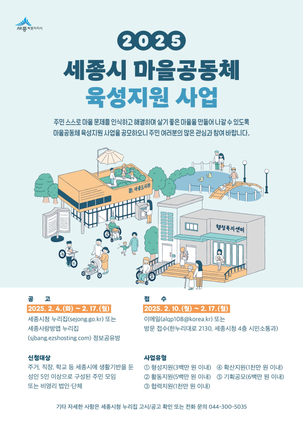 ‘2025년 마을공동체 육성지원 사업’ 포스터