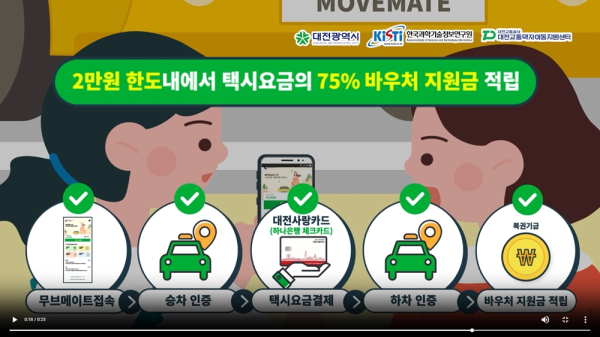 무브메이트 서비스 이용안내 동영상 갈무리 (대전교통공사 대전교통약자이동지원센터 누리집 참조/ https://www.djcall.or.kr/)