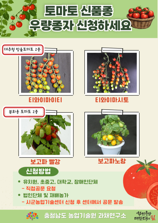 토마토 신품종 분양 신청 웹포스터