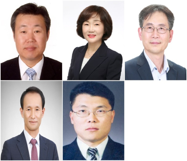 (윗줄 왼쪽부터) 윤 정 병 : 대전 서부교육지원청 교육장,장 지 현 : 대전유아교육진흥원장,조 성 만 :대전시교육청 유초등교육과장(아랫줄 왼쪽부터)황 선 찬 : 대전교육과학연구원과학교육지원부장,김 병 수 : 대전교육연수원꿈나래교육부장