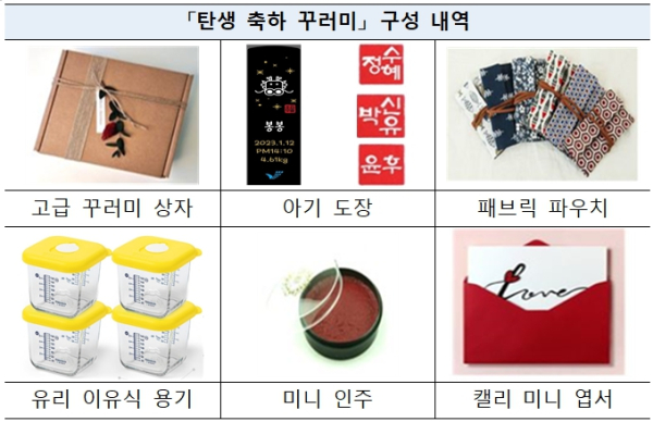 탄생축하 꾸러미 구성 내역