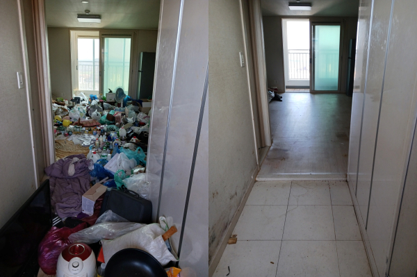 저장강박가구 환경정비 전과 후