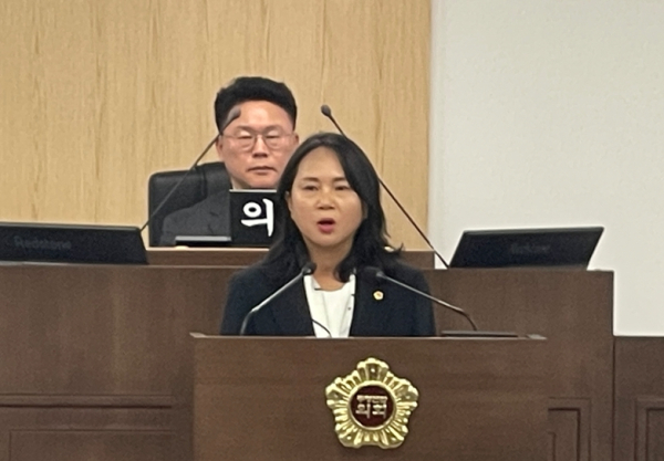 5분 발언하는 충청광역의회 박란희 의원
