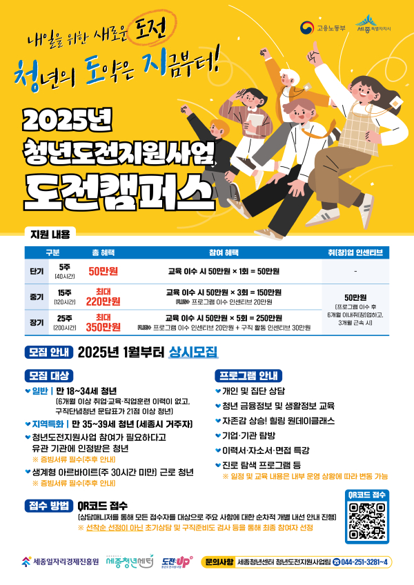 청년도전지원사업’ 참여자 모집 포스터