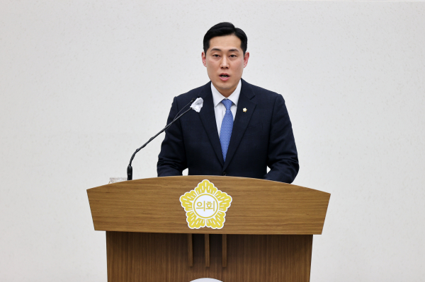 박명우 의원 5분 자유발언 모습