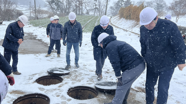 지난 3월 18일 진행된 모월·풍전 하수관로 정비사업 준공 검사 모습