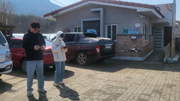 드론 활용 산불 감시 모습